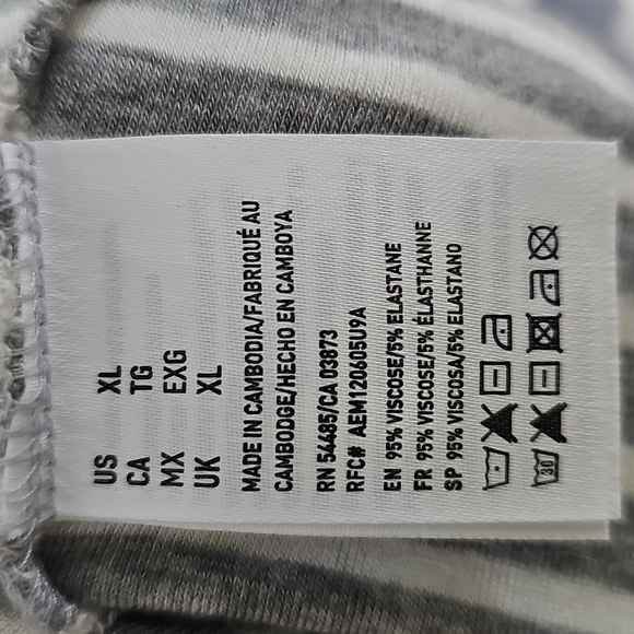 American Eagle Outfitters Relaxed Asymmetrical Tank Top White and Gray - Picture 4 of 4